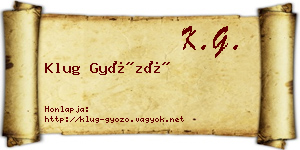 Klug Győző névjegykártya